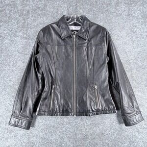 Vintage Wilsons Maxima Leather Jacket Womens S Black Pelle Studio Quilted Moto